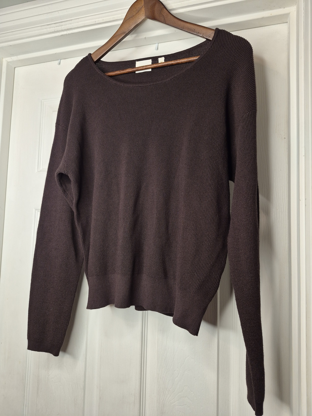 Cyrus Chocolate Brown Scoop Neck Lightweight Sweater Medium
